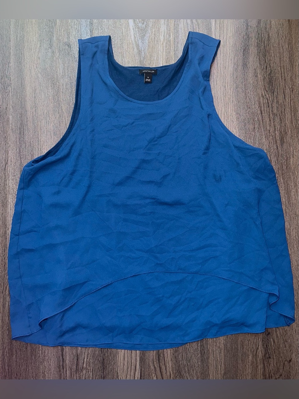 Ann Taylor Blue Sleeveless Scoop Neck Layered Tank Women’s XL